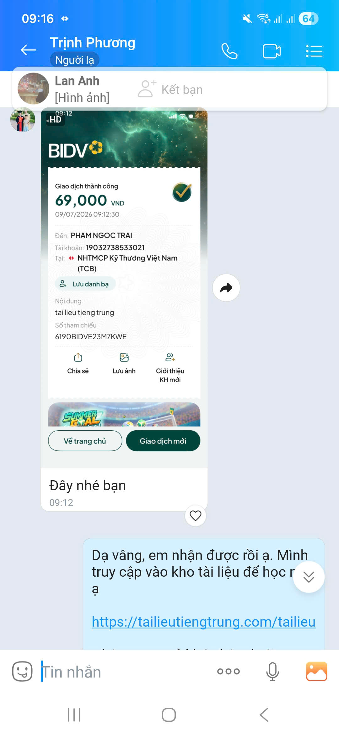 Giao dịch thành công